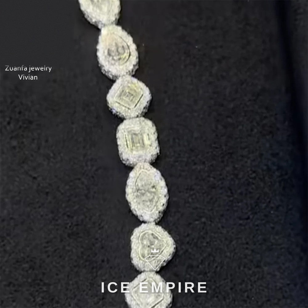 Iced Out Rose Gold Plated Moissanite Cuban Chain
