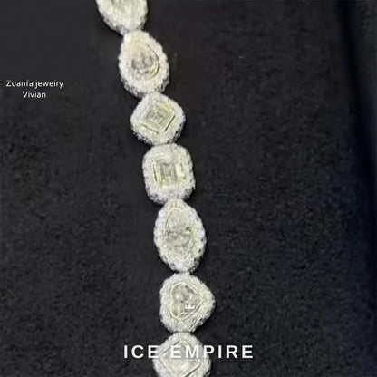 Iced Out Rose Gold Plated Moissanite Cuban Chain