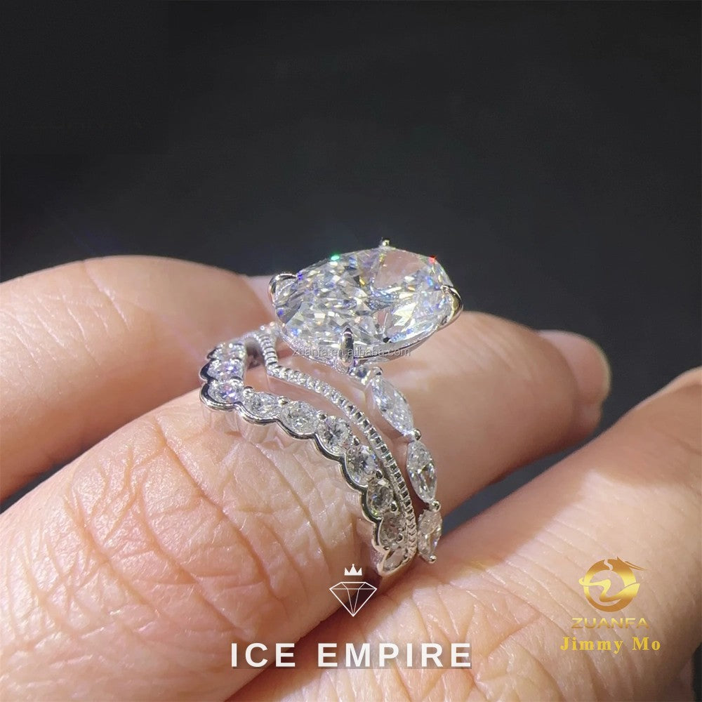 Iced Out 18K Gold Lab Grown Diamond Engagement Ring