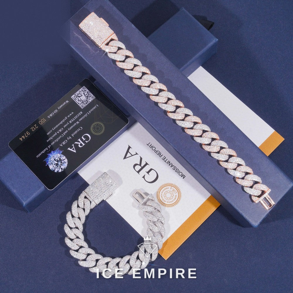 Iced Out 925 Silver Moissanite Cuban Chain
