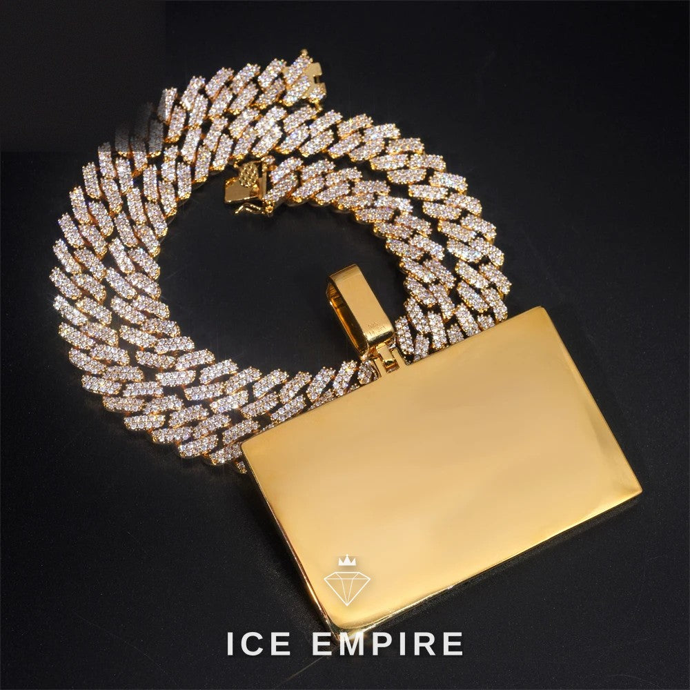 Iced Out Gold Plated Moissanite Pendant