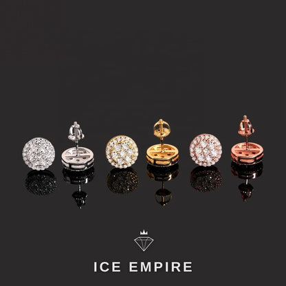 Iced Out 925 Silver Moissanite Stud Earrings