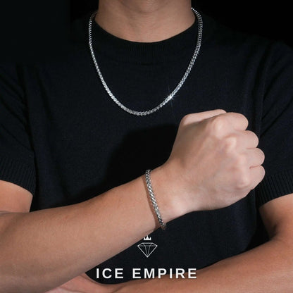 Iced Out 925 Silver Moissanite Cuban Chain