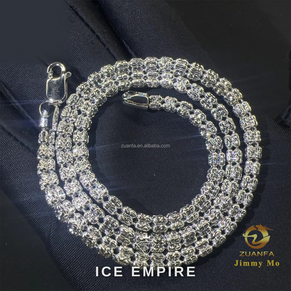 Iced Out 925 Silver Moissanite Cuban Chain