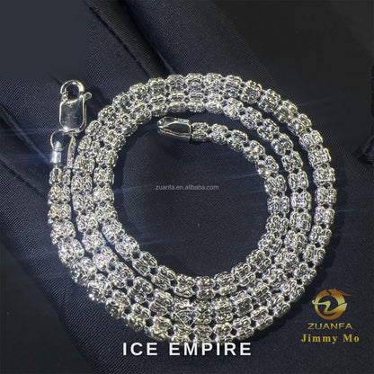 Iced Out 925 Silver Moissanite Cuban Chain