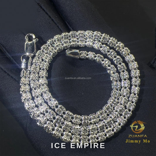 Iced Out 925 Silver Moissanite Cuban Chain