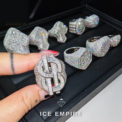 Iced Out Rose Gold Plated Moissanite Ring