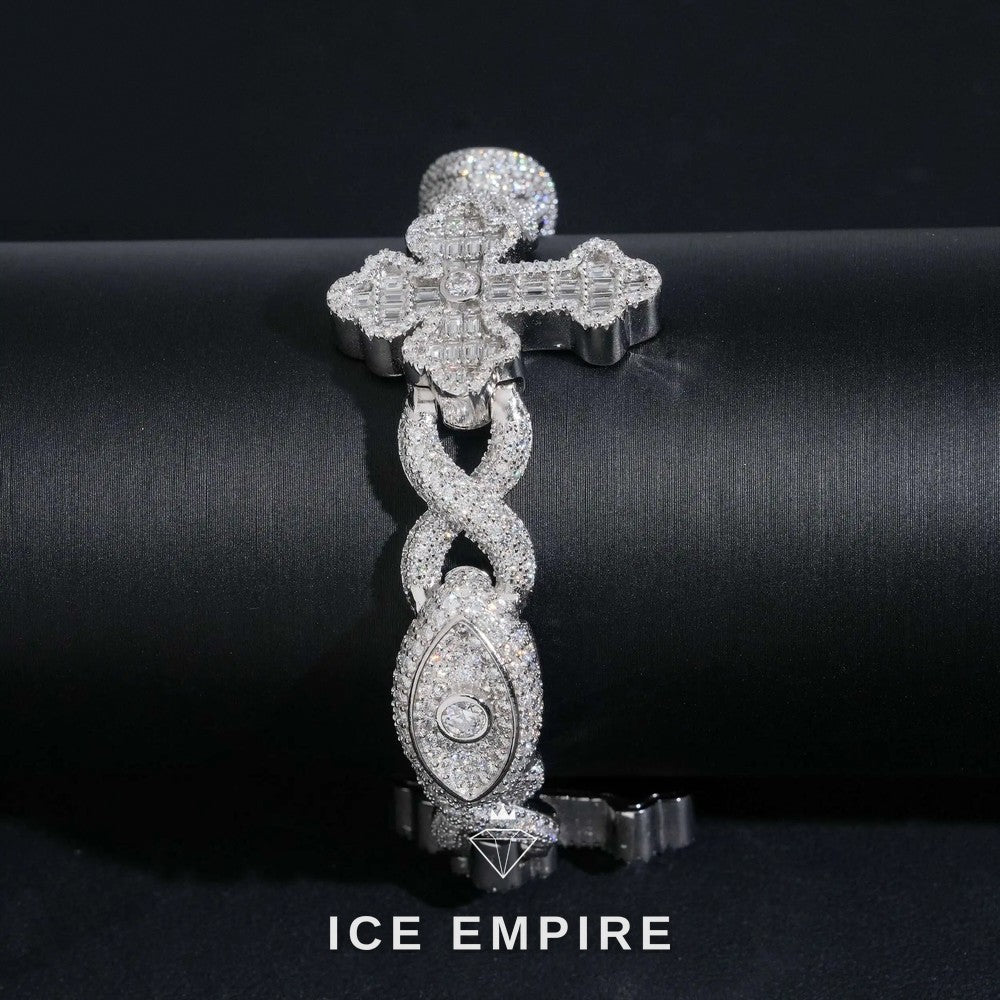 Iced Out Baguette Gold Plated Moissanite Cuban Chain