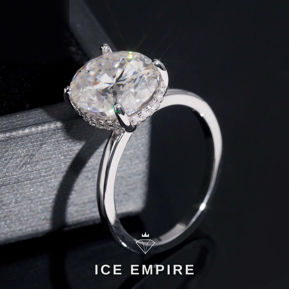 Iced Out 18K Gold Moissanite Wedding Band