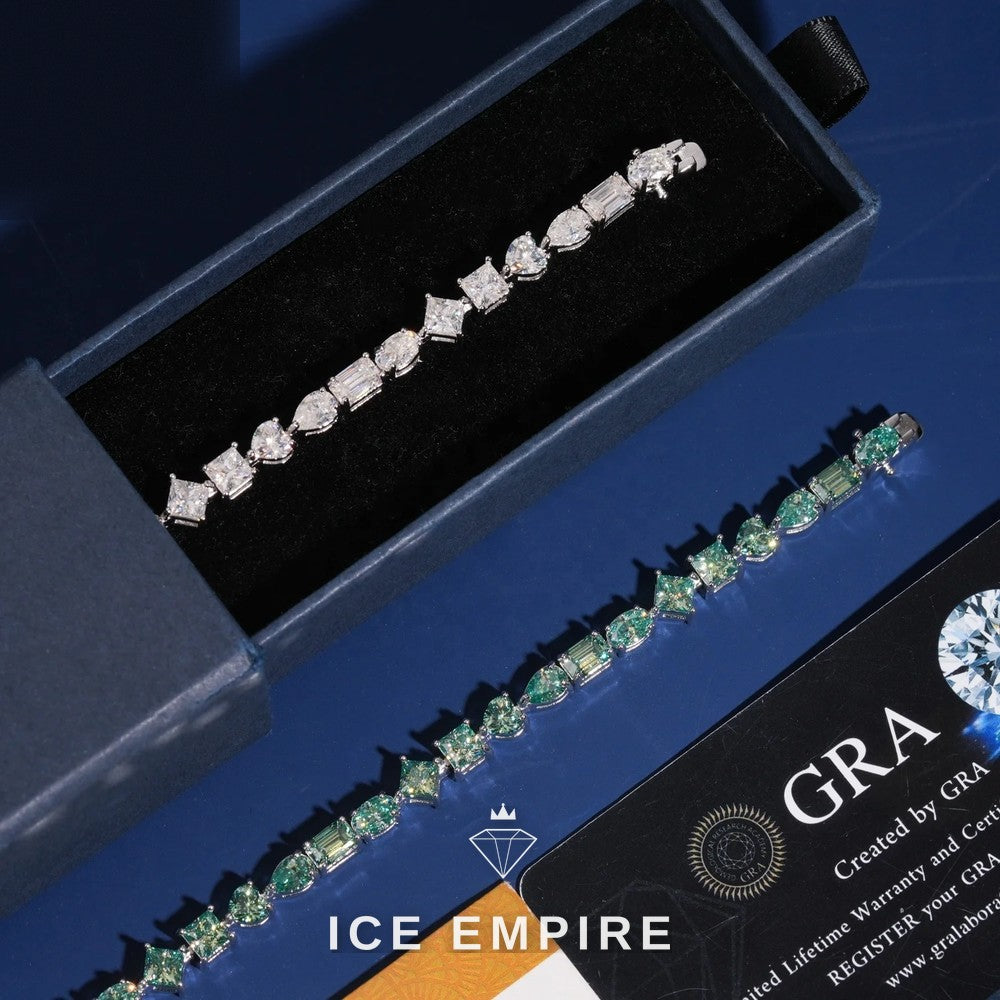 Iced Out 925 Silver Moissanite Tennis Bracelet