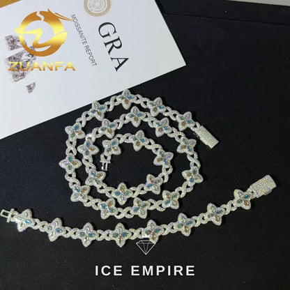 Iced Out Rose Gold Plated Moissanite Cuban Chain