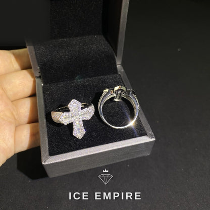 Iced Out Baguette Rose Gold Plated Moissanite Engagement Ring