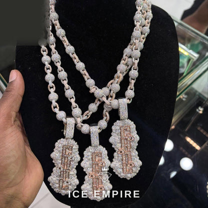 Iced Out Cross 925 Silver Moissanite Pendant