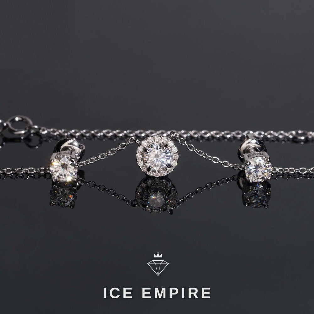 Iced Out Cluster 925 Silver Moissanite Pendant