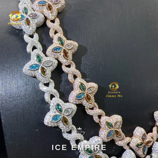 Iced Out Rose Gold Moissanite Cuban Chain