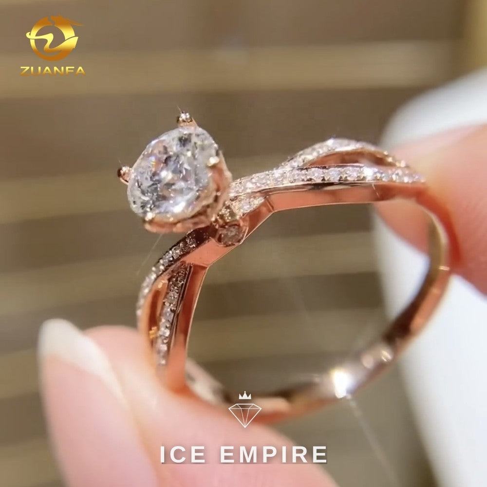 Iced Out Rose Gold Lab Grown Diamond Ring