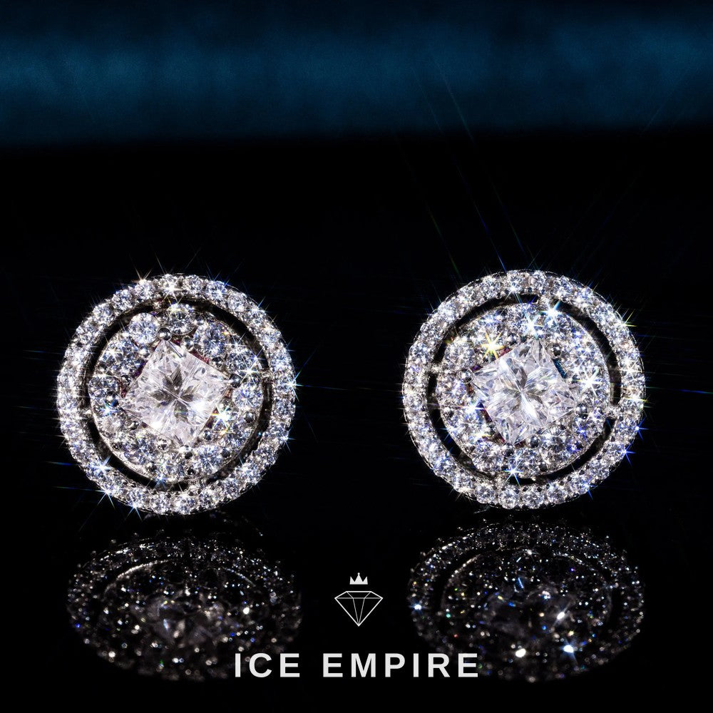Iced Out Rose Gold Plated Moissanite Earrings