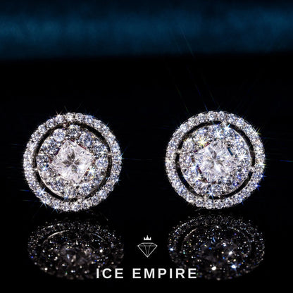 Iced Out Rose Gold Plated Moissanite Earrings