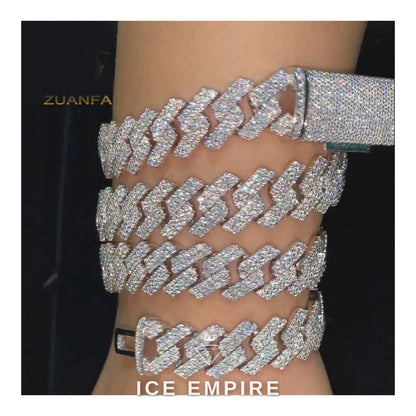 Iced Out Rose Gold Plated Moissanite Cuban Chain