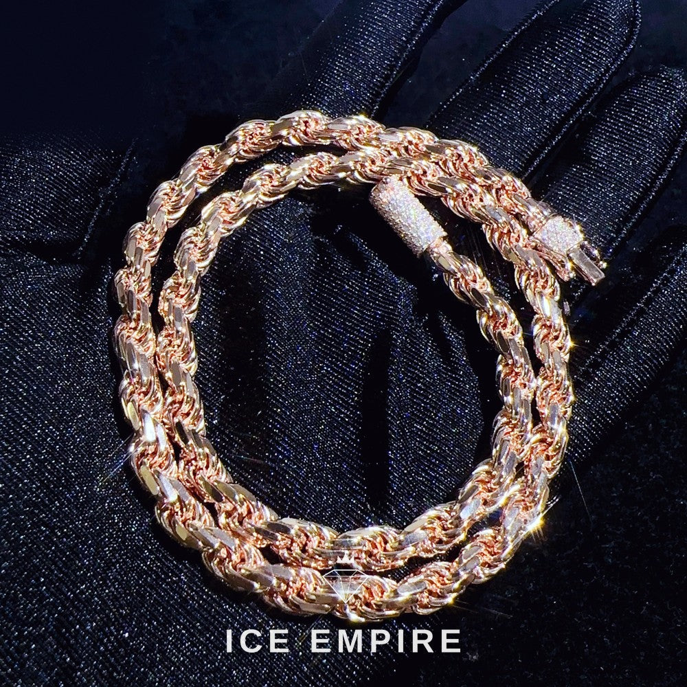 Iced Out Rose Gold Plated Moissanite Cuban Chain