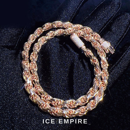 Iced Out Rose Gold Plated Moissanite Cuban Chain