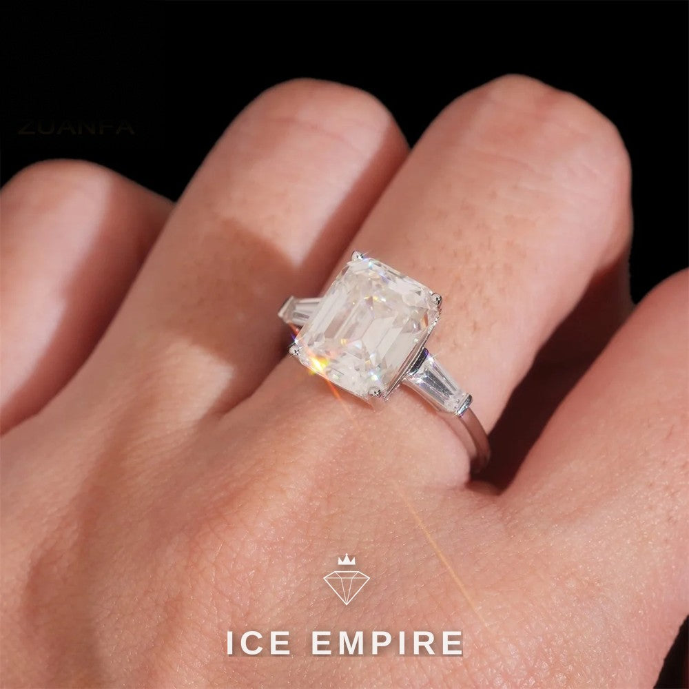 Iced Out Rose Gold Plated Moissanite Wedding Band