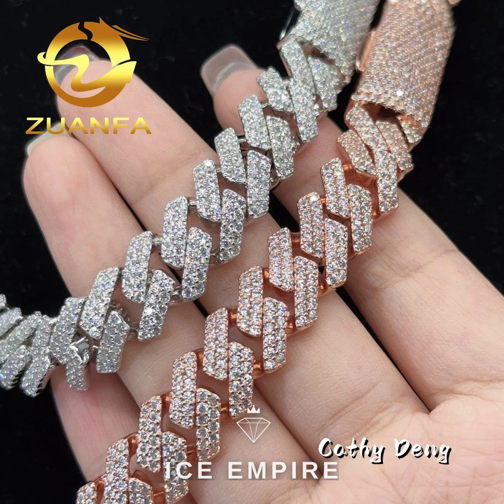 Iced Out Gold Plated Moissanite Cuban Chain