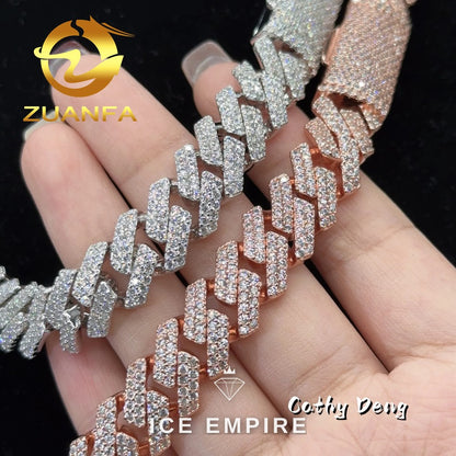 Iced Out Gold Plated Moissanite Cuban Chain