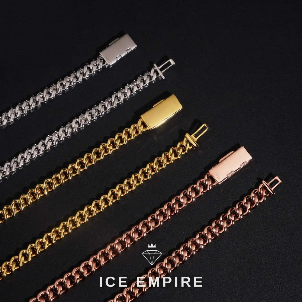 Iced Out Rose Gold Moissanite Cuban Chain