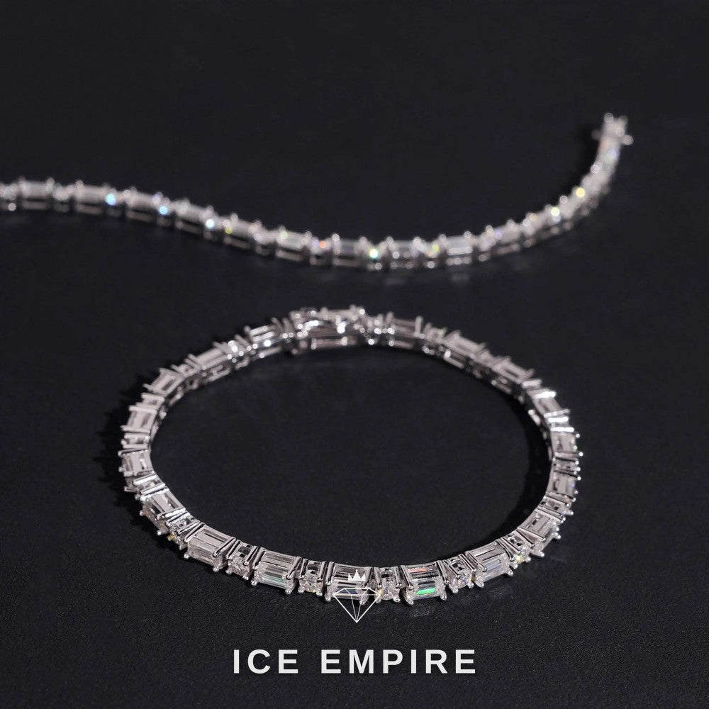 Iced Out 925 Silver Moissanite Tennis Bracelet