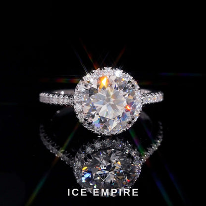 Iced Out 925 Silver Moissanite Engagement Ring