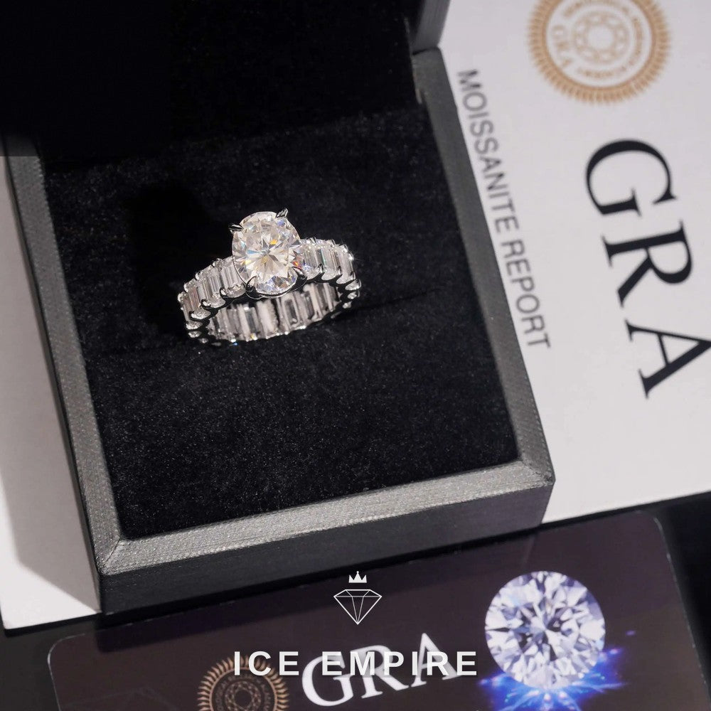 Iced Out Gold Plated Moissanite Wedding Band