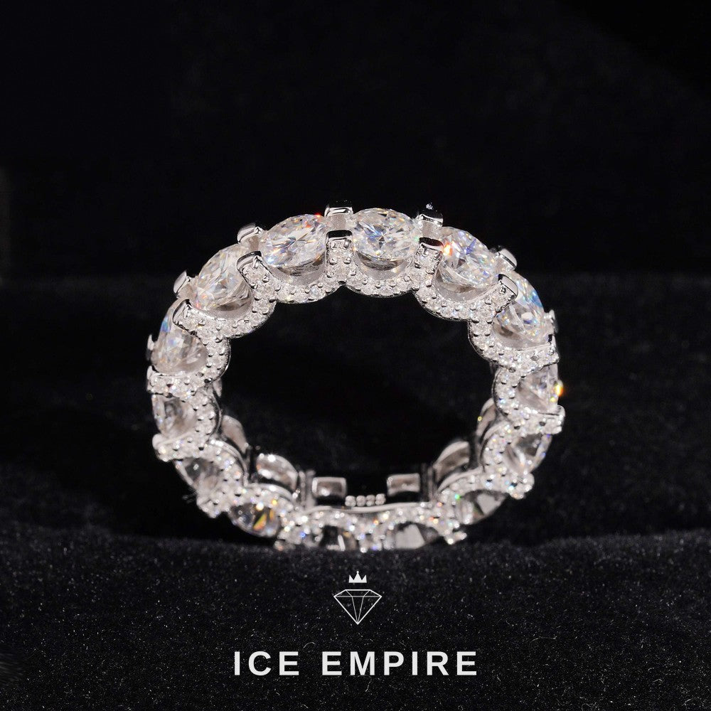 Iced Out 925 Silver Moissanite Ring