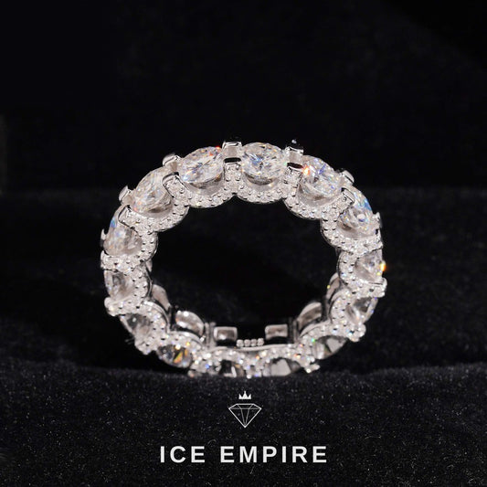 Iced Out 925 Silver Moissanite Ring