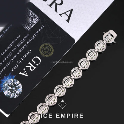 Iced Out 925 Silver Moissanite Cuban Chain