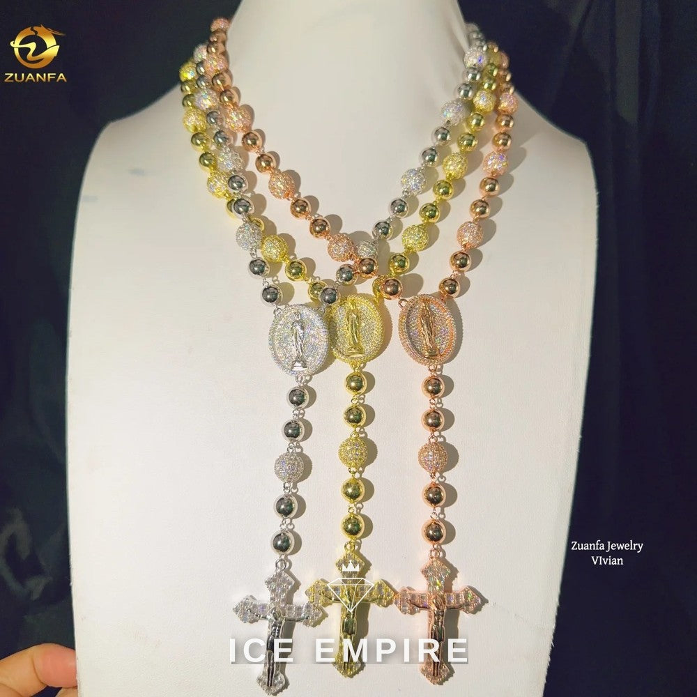 Iced Out Rose Gold Moissanite Cuban Chain