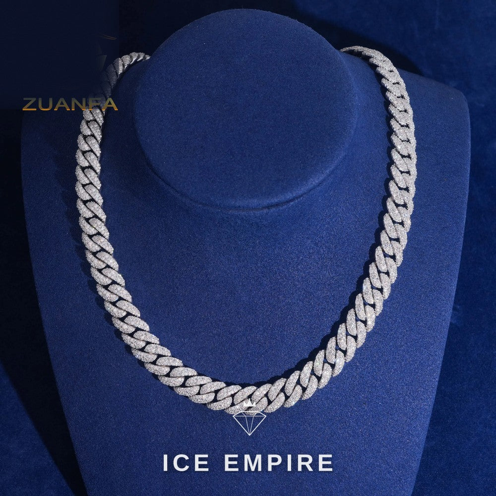 Iced Out Rose Gold Plated Moissanite Cuban Chain