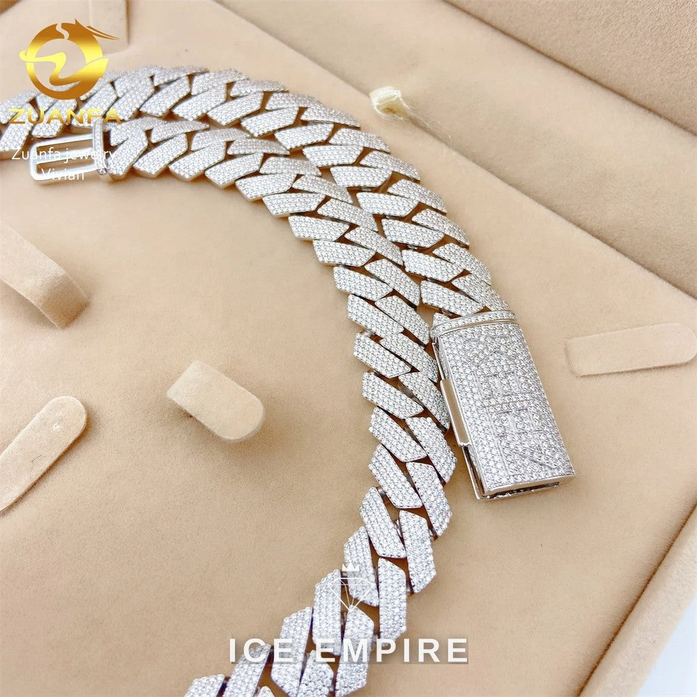 Iced Out Rose Gold Plated Moissanite Cuban Chain