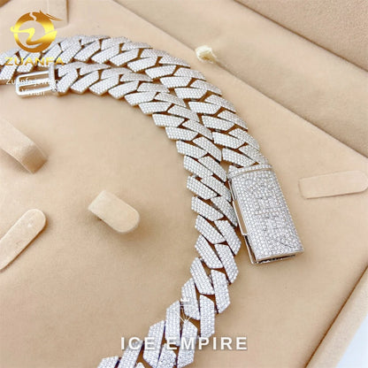 Iced Out Rose Gold Plated Moissanite Cuban Chain