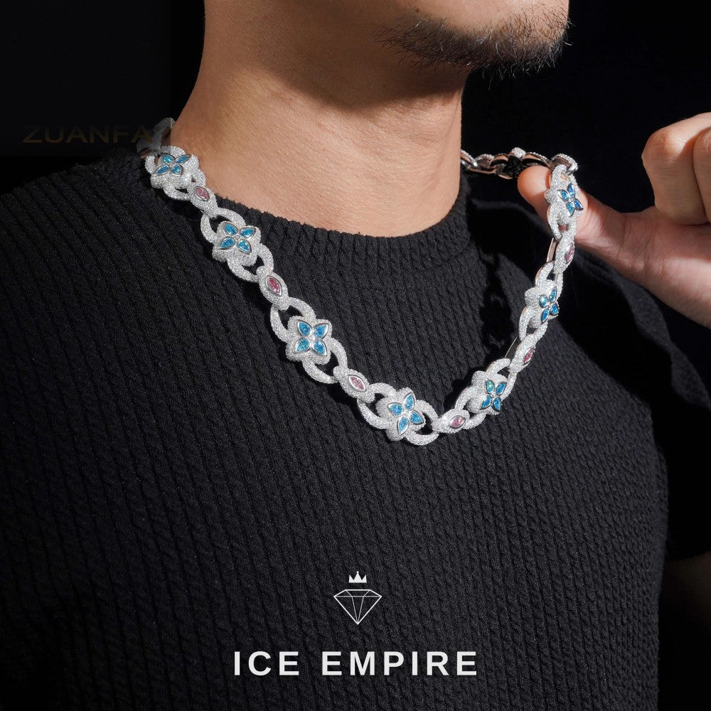 Iced Out Rose Gold Plated Moissanite Cuban Chain