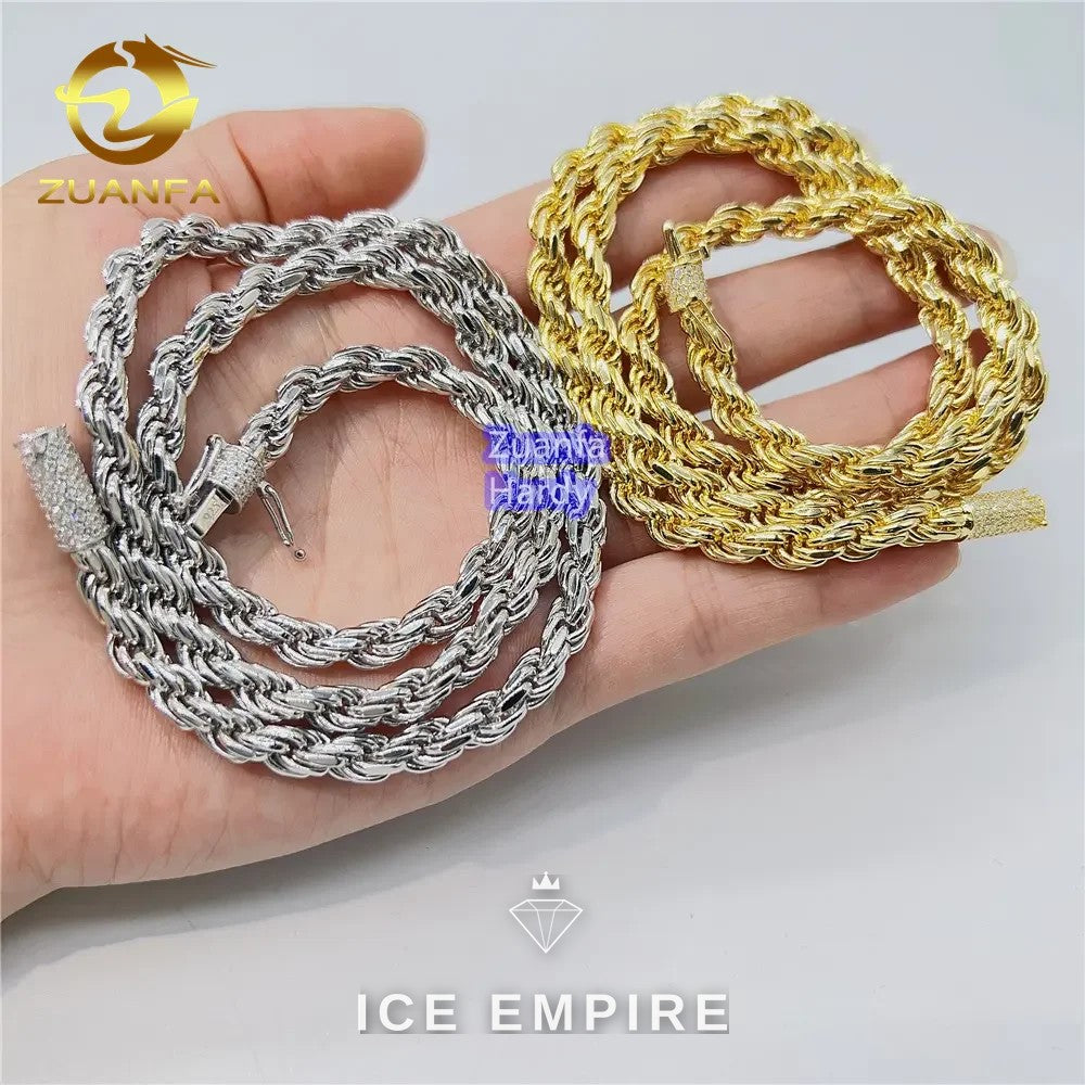 Iced Out 18K Gold Moissanite Cuban Chain