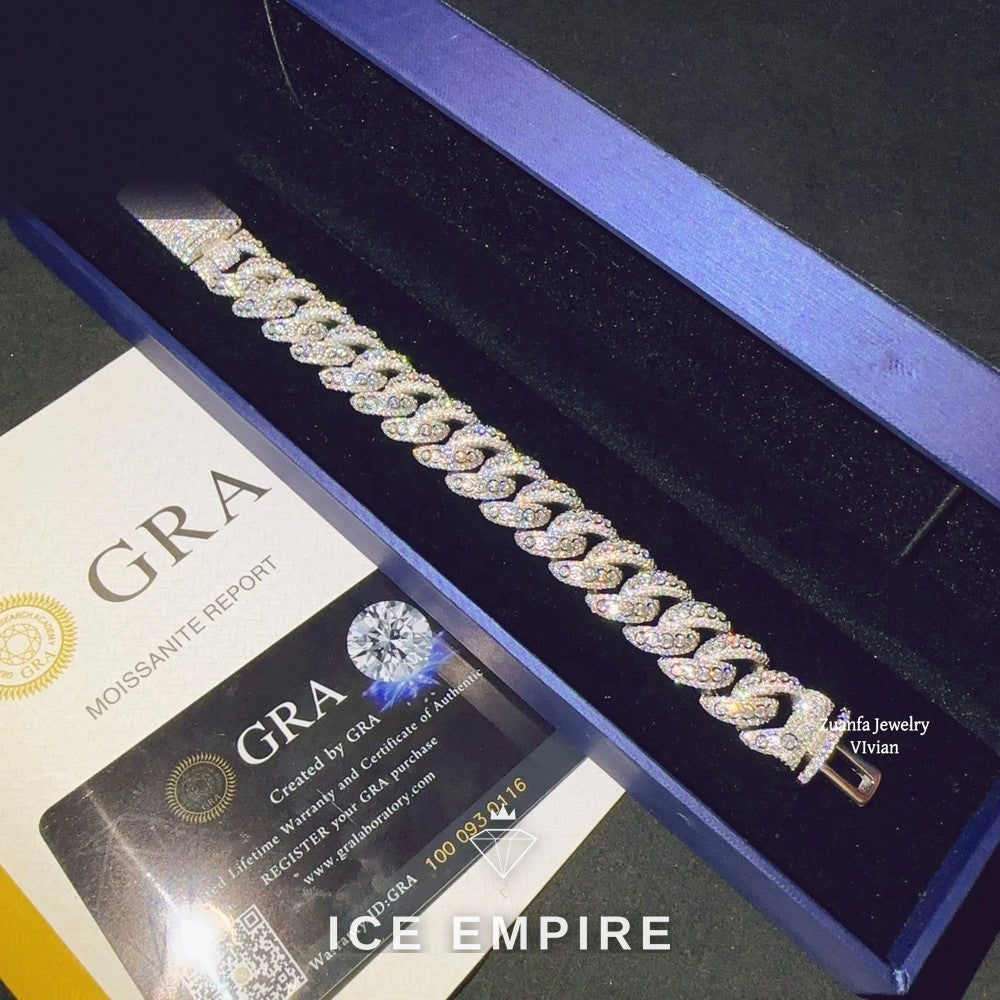 Iced Out Cross Rose Gold Plated Moissanite Cuban Chain