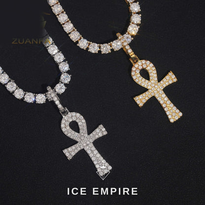 Iced Out Cross 925 Silver Moissanite Pendant