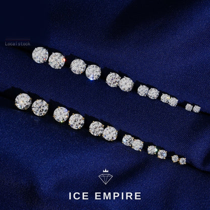 Iced Out Gold Plated Moissanite Stud Earrings