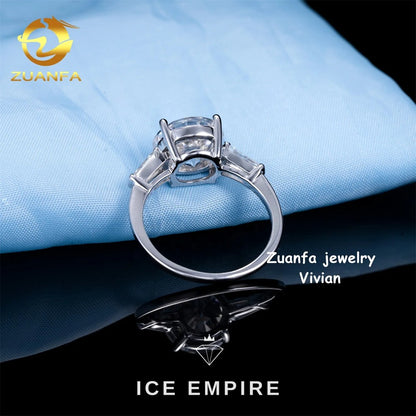 Iced Out 925 Silver Moissanite Ring