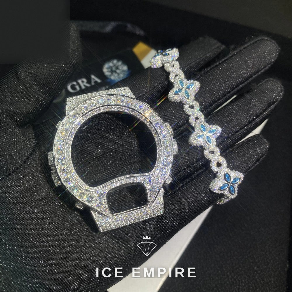 Iced Out 925 Silver Moissanite Watch