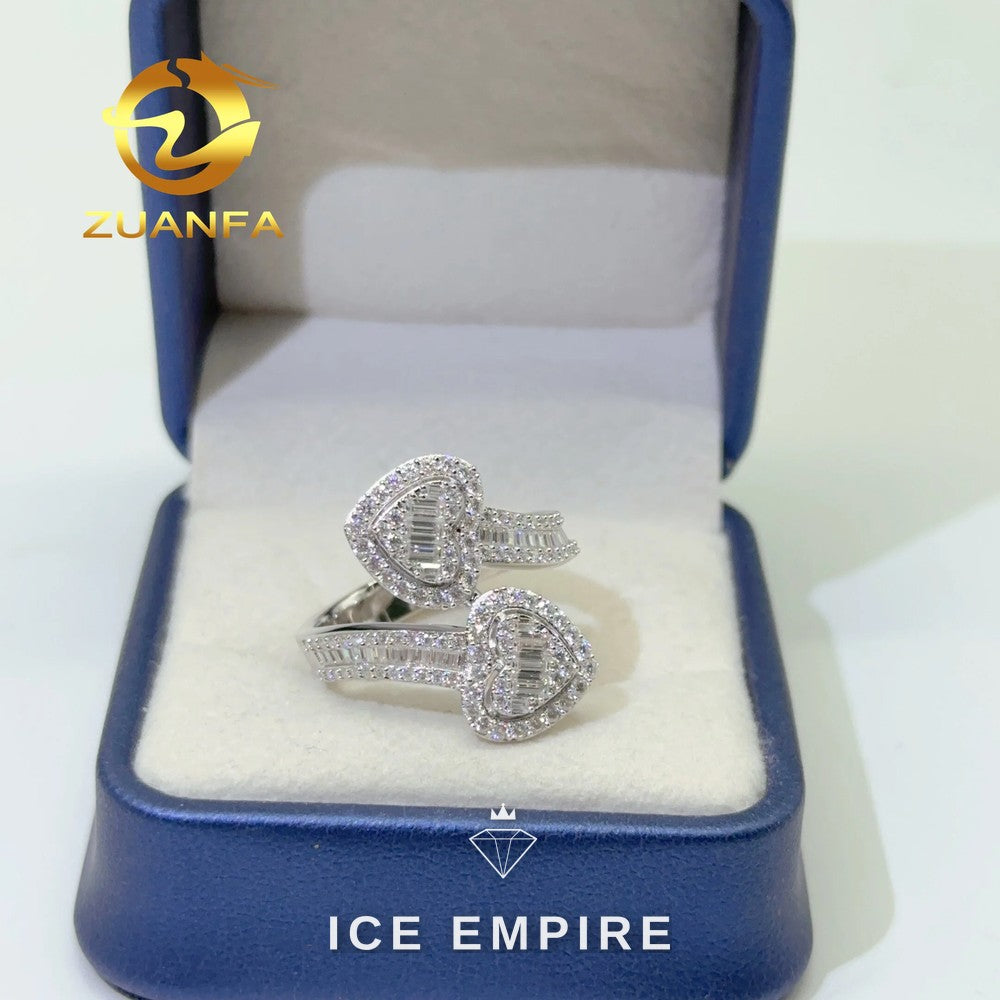 Iced Out Baguette 925 Silver Moissanite Ring