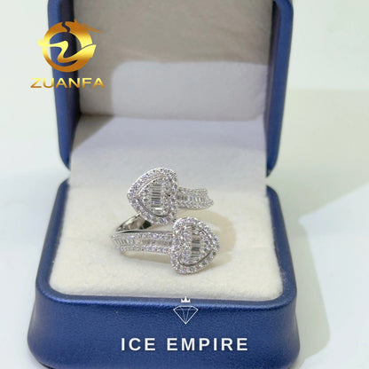 Iced Out Baguette 925 Silver Moissanite Ring