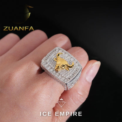 Iced Out 925 Silver Moissanite Ring