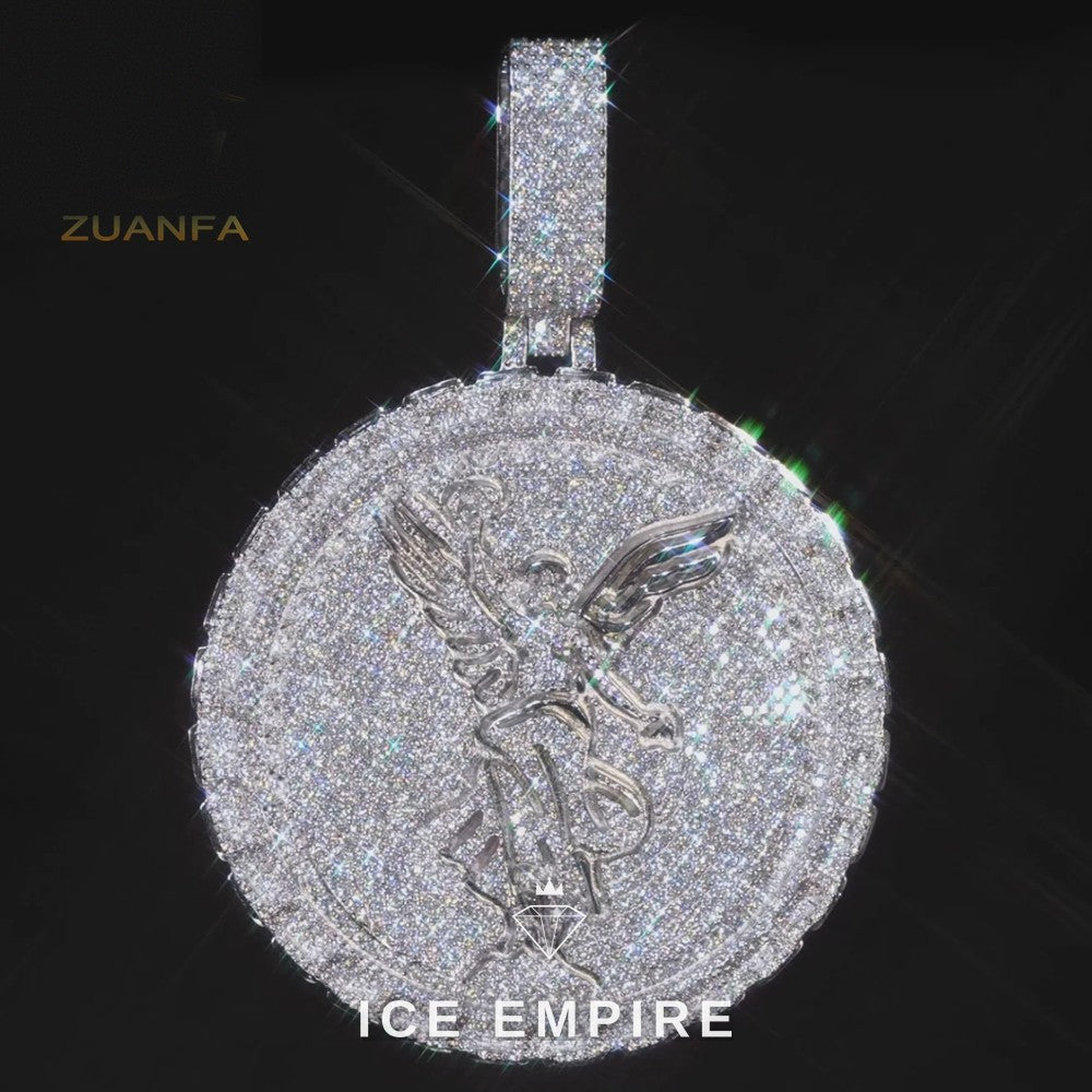 Iced Out Baguette 925 Silver Pendant